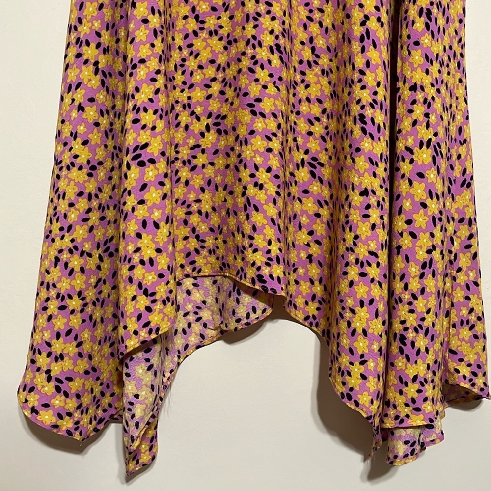 Topshop Mixed Floral Midi Handkerchief Skirt 4P - Picture 3 of 9
